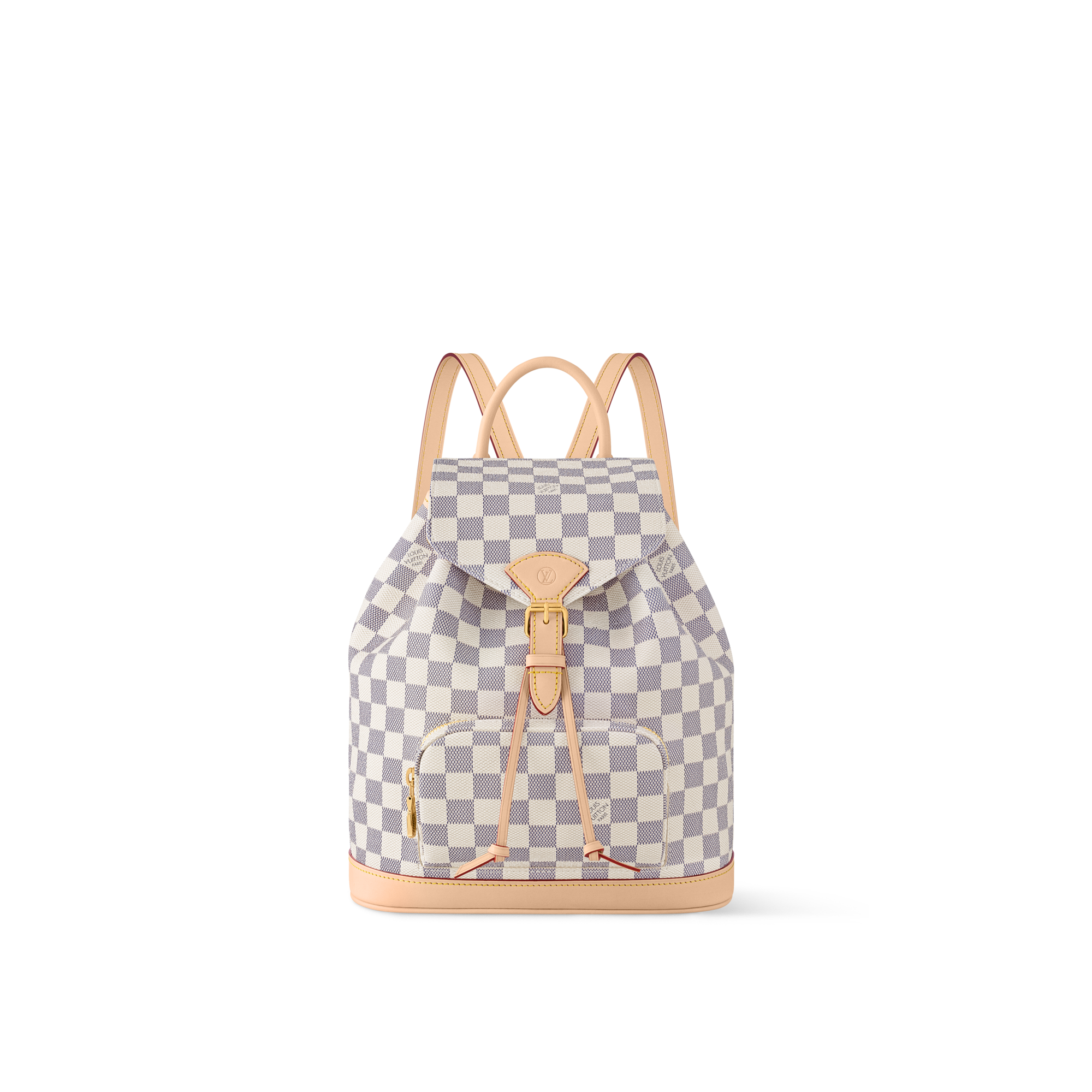 Montsouris PM Backpack - Luxury Damier Azur Canvas Beige | LOUIS
